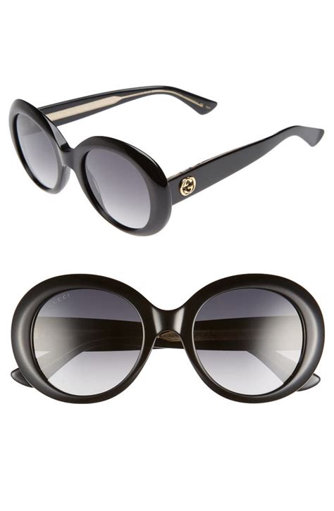 gucci 51mm gradient lens round sunglasses|Gucci bedazzled sunglasses.